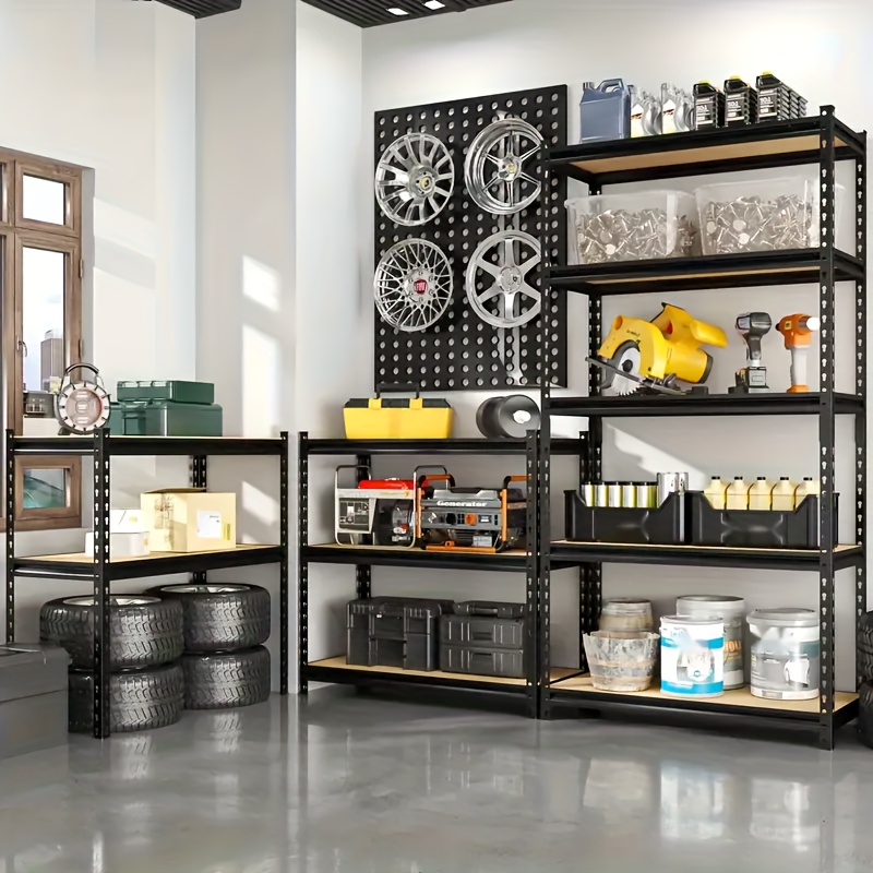 Heavy Duty 5-Tier Metal Shelving Unit 72" H, 2000 lbs Capacity, Adjustable Garage Storage Rack, Black