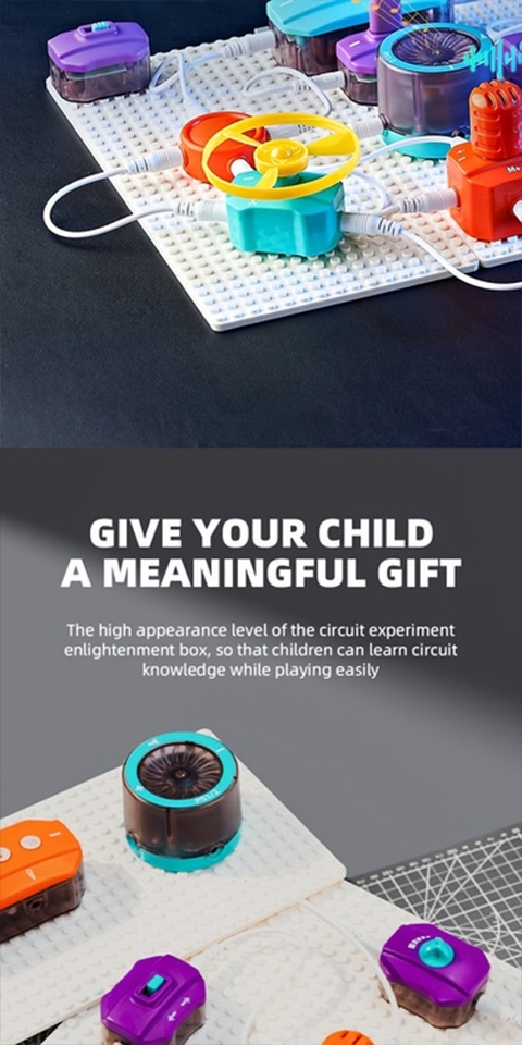 stem circuit building science experiment kit with voice control recording all in one electronics construction set with safety step by step projects adults birthday christmas thanksgiving halloween gift batteries not included white blue learning system for stem for learning Product details 5