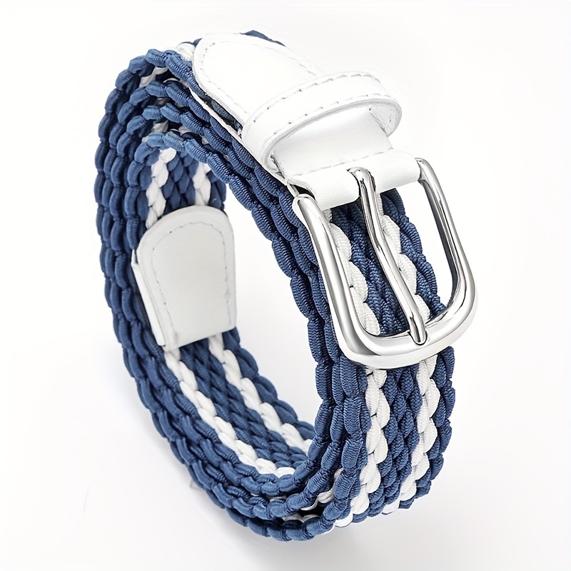 TEMU Fashionable Belts For Men And Women, Elastic Multi-colored Golf Belts, Stretchy Denim Belts, And Student Belts.