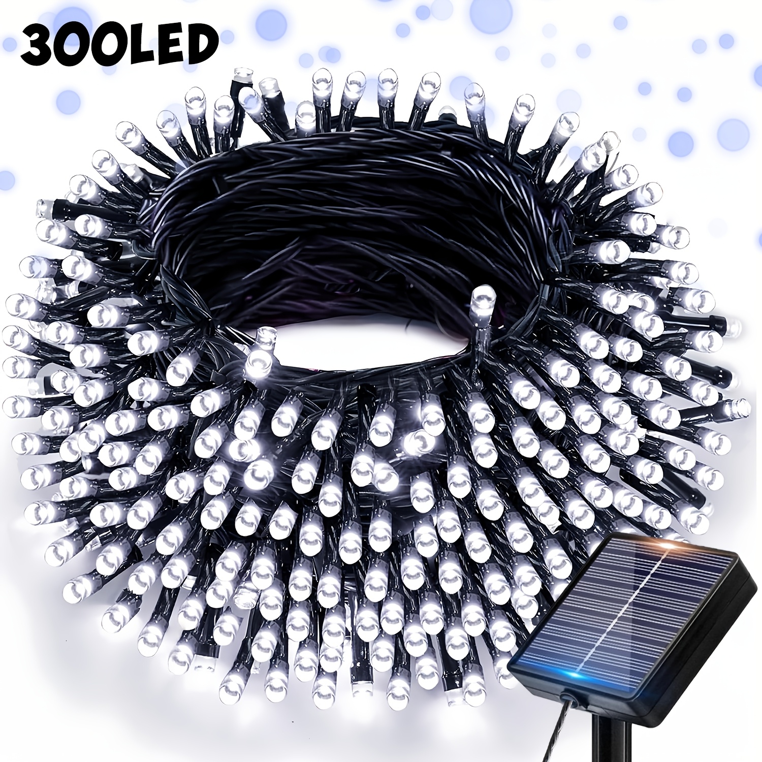 TEMU 1 Pack Outdoor Solar Fairy String Light, 100/200/300 Led Highlighting Beads, Ink Green Light Strip, With 10 Lighting , Used For Decorating