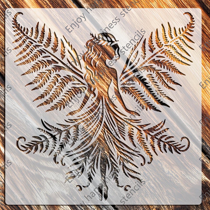 Image of 1pc Fairy Stencil - 10x10 Inches - Reusable Painting Template - Used For Weaving, Drawing Paper, Clothes, Photo Frames, Notebooks, Etc