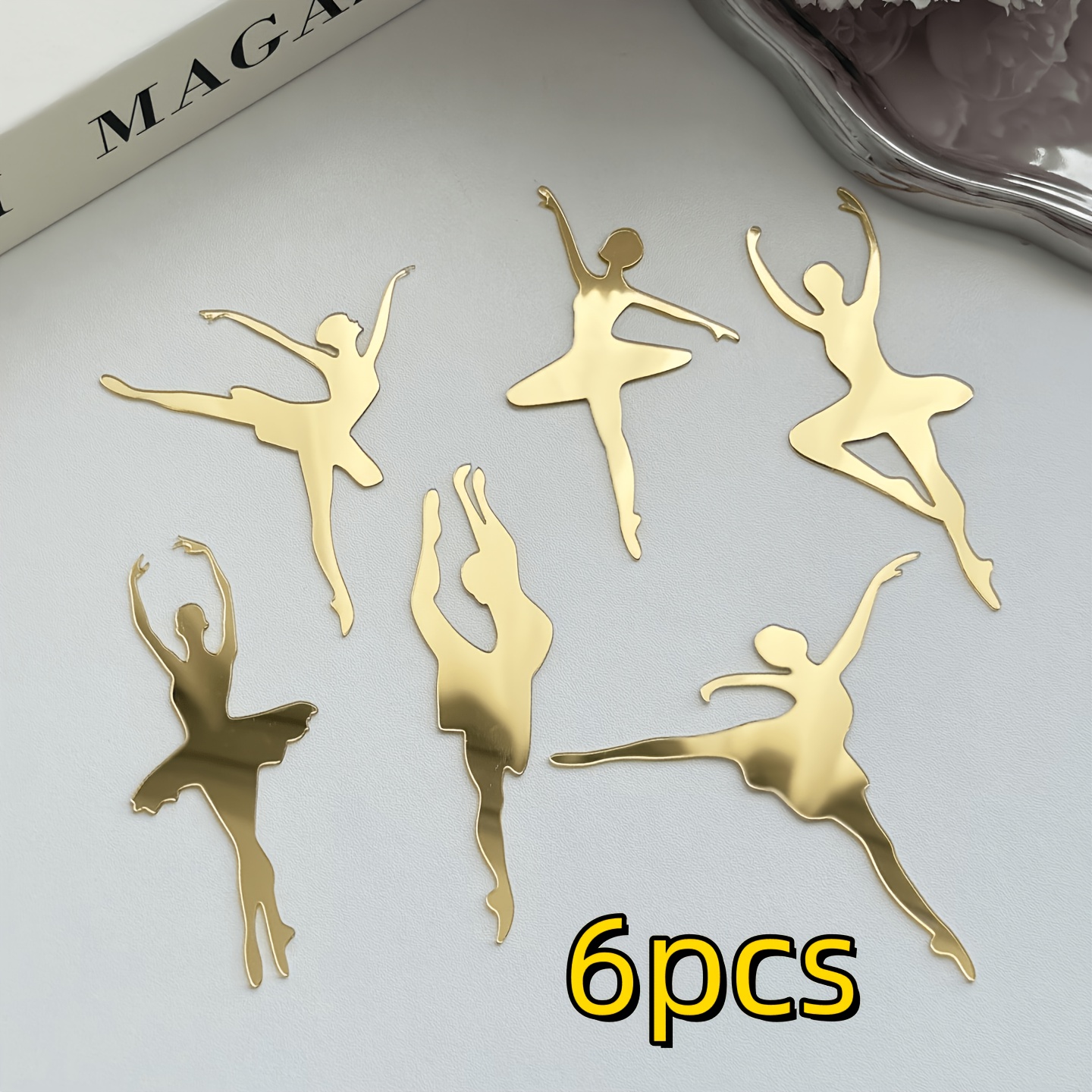 Image of 6pcs/18pcs Ballet Girl Cake Decoration Girl Princess Birthday Cake Decoration Acrylic Cake Plug-in