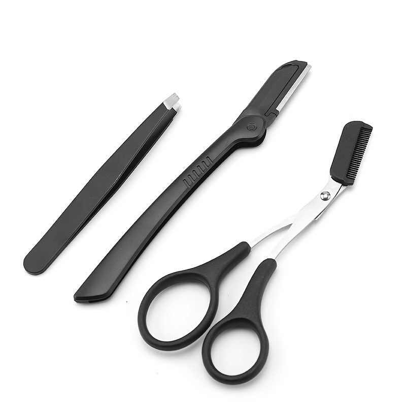 TEMU 3-teiliges Augenbrauen-Trimmer-Rasierwerkzeug-Set, 3-teiliges Mehrzweck-Augenbrauen-Beauty-Kit mit Peeling-Hautglättungswerkzeug, 1 Rasierer und
