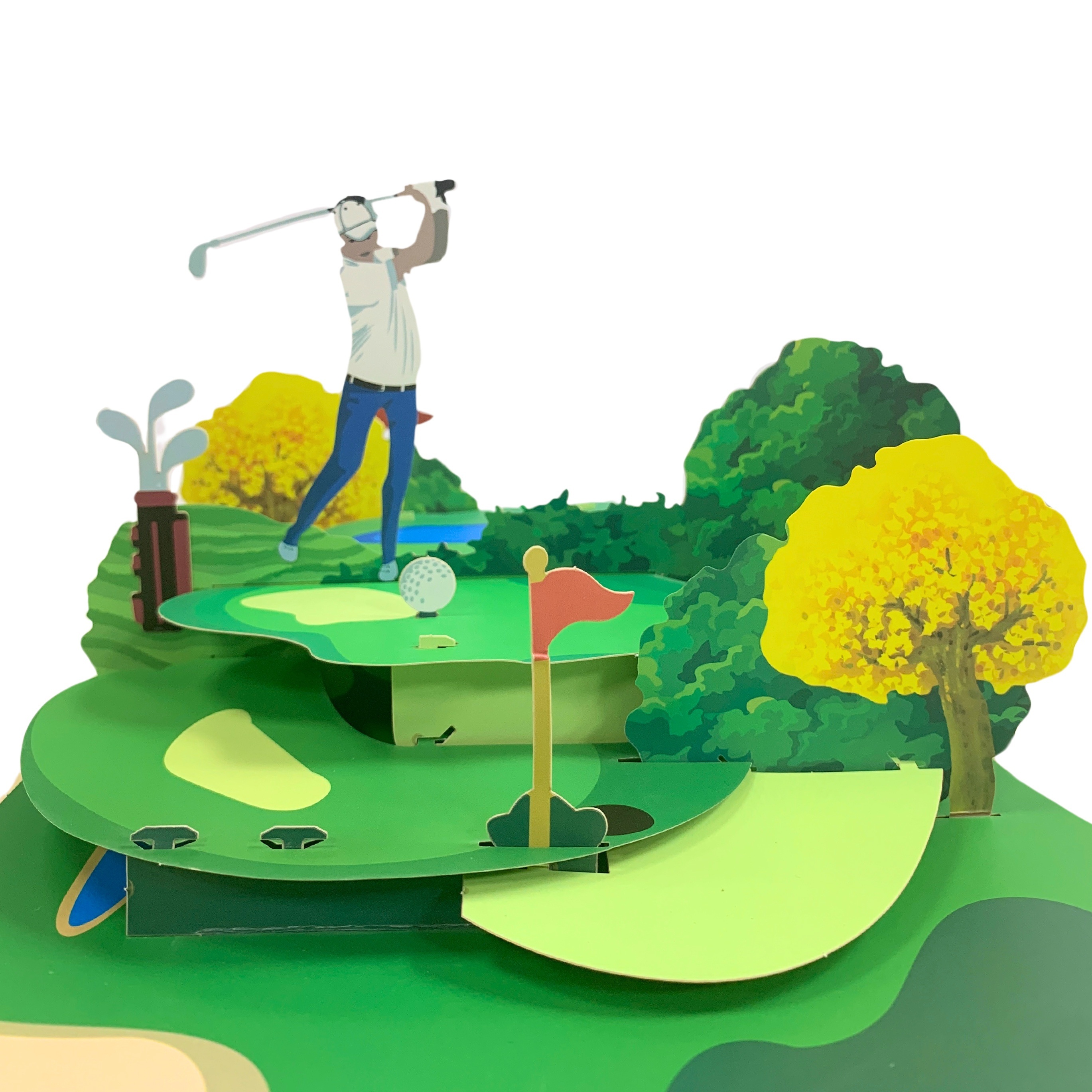 

3d Pop-up Golf Greeting Card - Perfect For Retirement, Birthday, Father's Day & More - Ideal Gift For Golf Enthusiasts