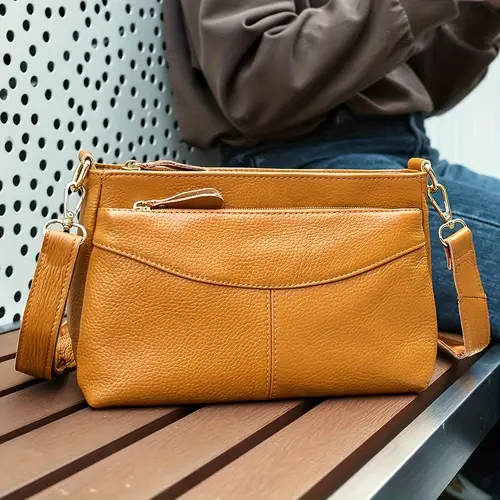 authentic leather crossbody bag for women handbag with adjustable strap pockets removable shoulder strap stylish single present for mother must have for commuting