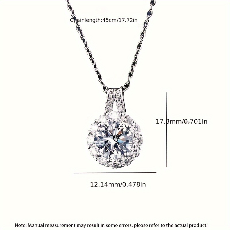 elegant vintage 2 carat moissanite pendant necklace with synthetic crystal   valentines day everyday   details 6