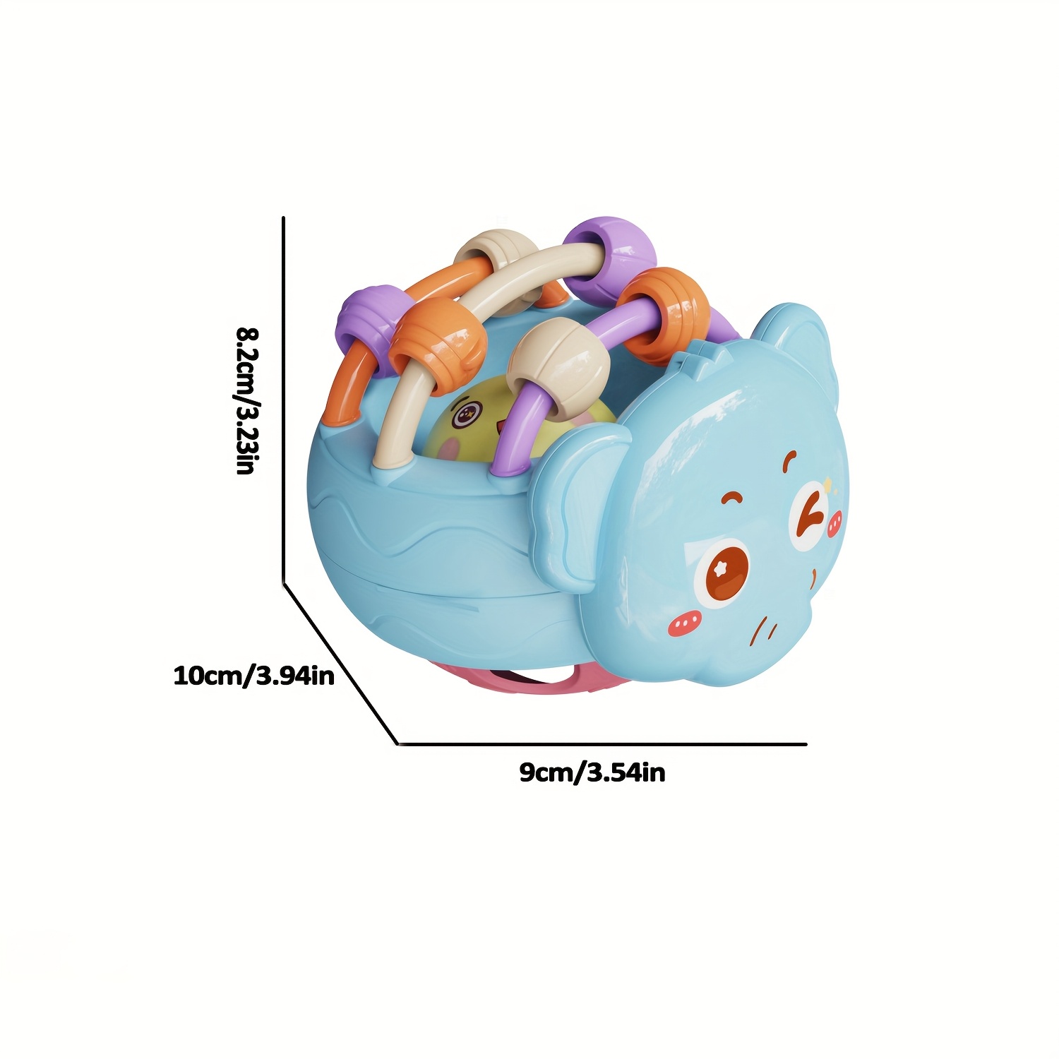 Baby Teething & Grasping Toys - Infant Safe Crinkle Squeaky Snail Ball With Rattle, Soft Toy For 0-12 Months, Easy To Hold