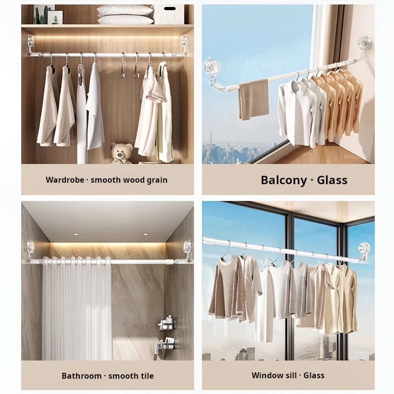 extendable suction cup towel rack wall mounted stainless Temu