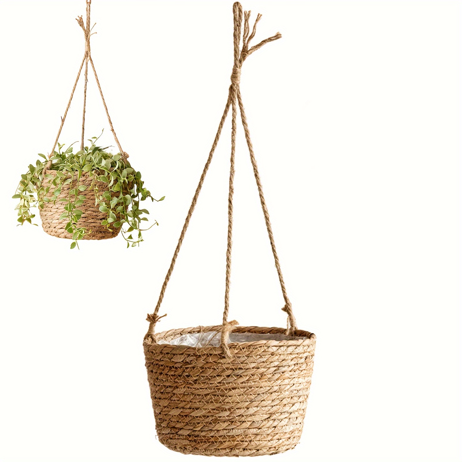 

Hanging Woven Planter Basket Large Capacity And Portable Basket Fine Craftsmanship Burr-free Basket