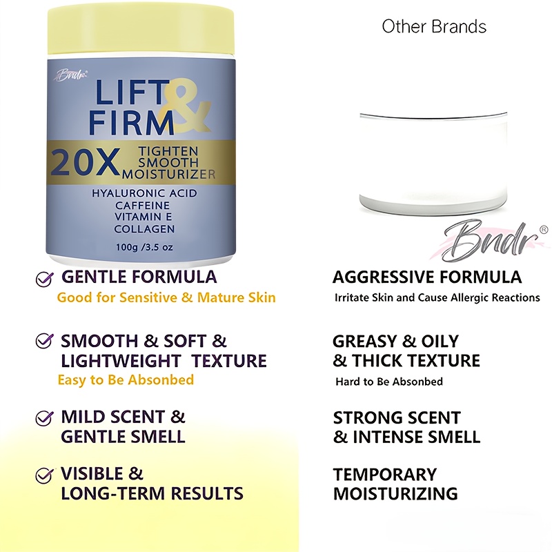100G/3.5Oz Lifting And Firming Cream with Collagen, Caffeine, Ceramide NP, Honey, Light Beige Tightening Cream for Body, Belly, Face, Neck, Inner Thighs, Arm, Light Beige Firming Cream Lifting Body Lotion Light Beige Tightening Cream