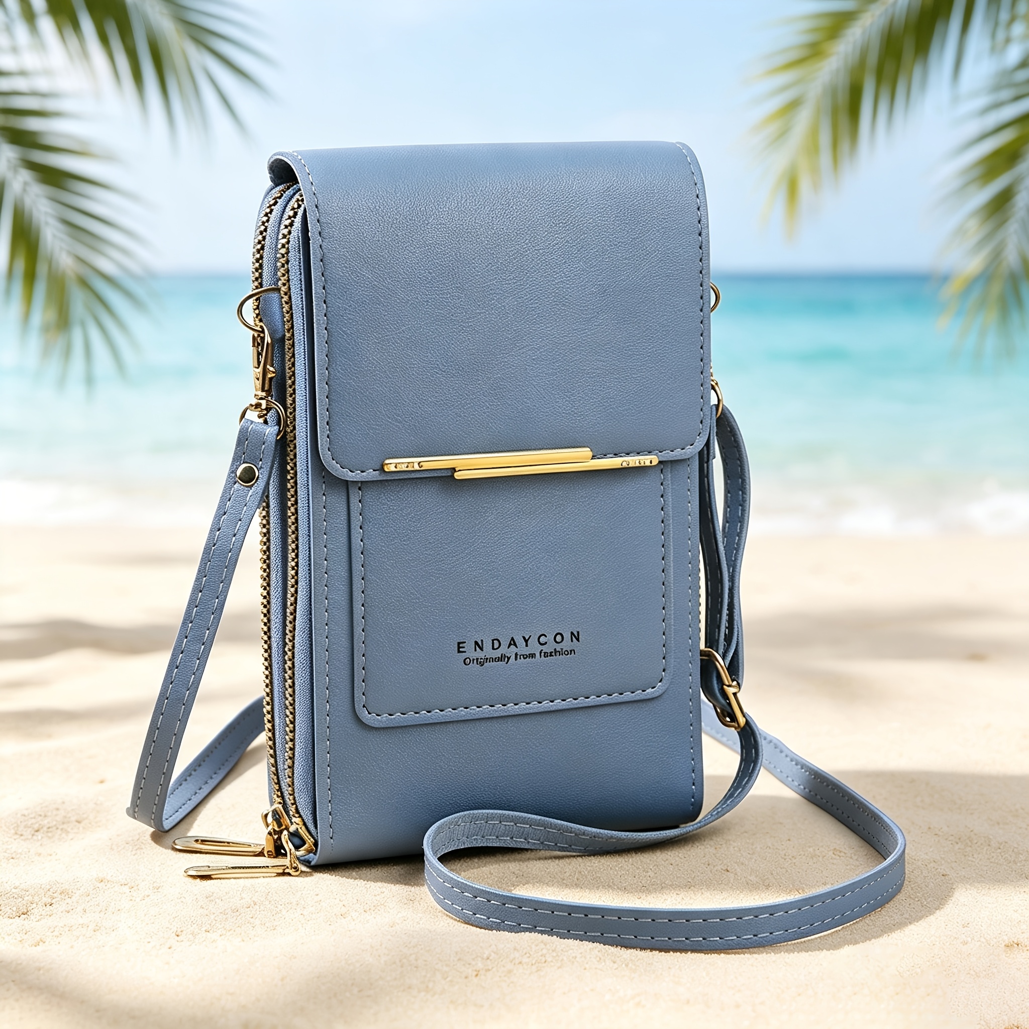 TEMU Vacation-style Women's Travel Wallet, Large Capacity, , Simple And Fashionable, Multifunctional With Multiple Card Slots, Convenient Mini