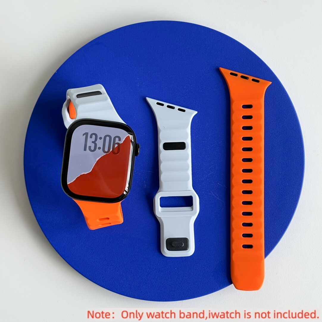 TEMU Nueva correa de reloj de silicona con hebilla para Apple Watch 38/40/41/42/44/45/46/49, para iWatch Series 11/10/9/8/7/6/5/4/3/2, modelos SE y