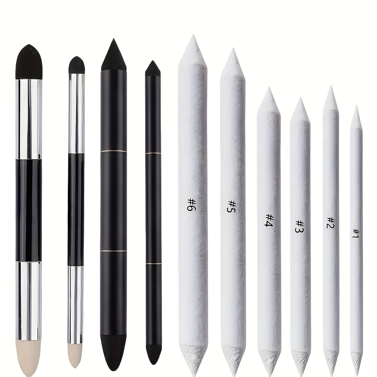 E-shop 10-teiliges Set Skizzier- Detail-Blending-, Kunst-Blending-Schwammpinsel, Highlighting-Blending-, grauer Oberflächen-Schwammpinsel