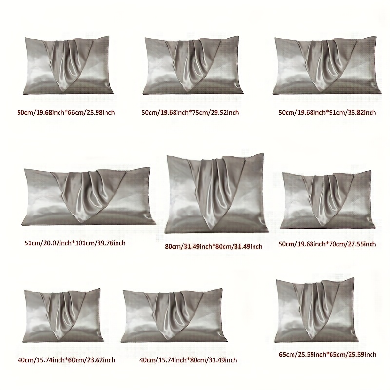2pcs Easy Solid Color Satin Pillowcases, Soft And Comfortable, Suitable for All Seasons, Bedding Decoration, Holiday Gift