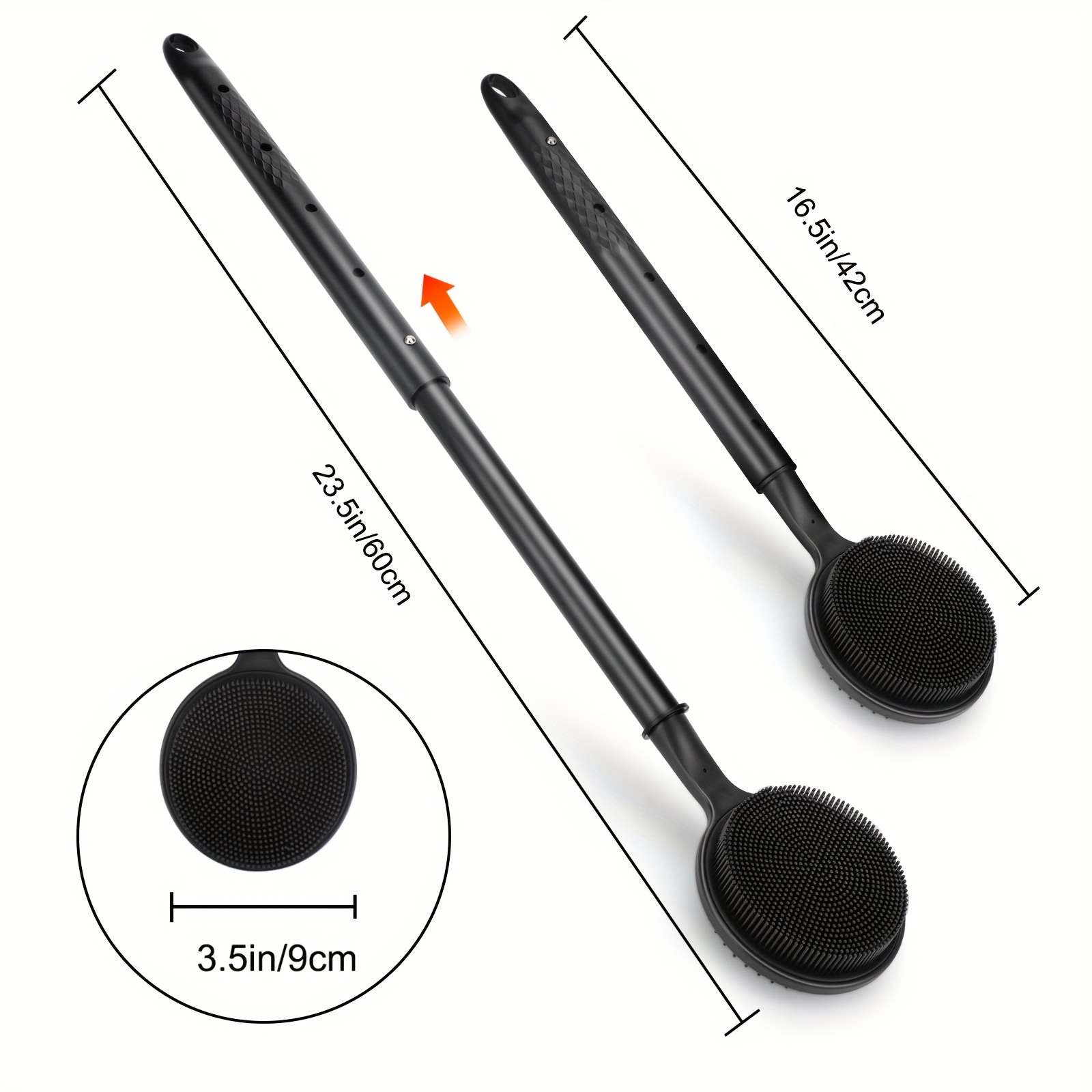 back scrubber for shower extra long brush with adjustable handle non slip double side design exfoliating bath brush Product details 0