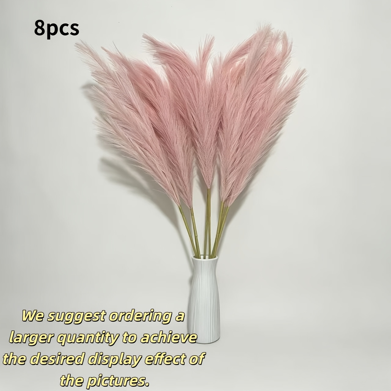 TEMU Confezione da 8 delle Pampas Artificiale da da 38 pollici/98 cm, Singolo con Sette Rami - Simulata Realistica Adatta per Decorazioni da
