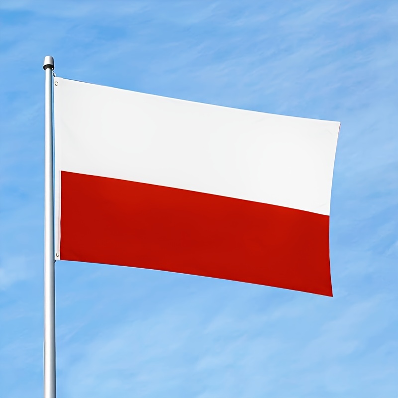 

Polish Flag - 3' X 5' - Single-sided Print - 2 Brass Grommets - No Pole Included - Polyester Material - Suitable For Outdoor Use