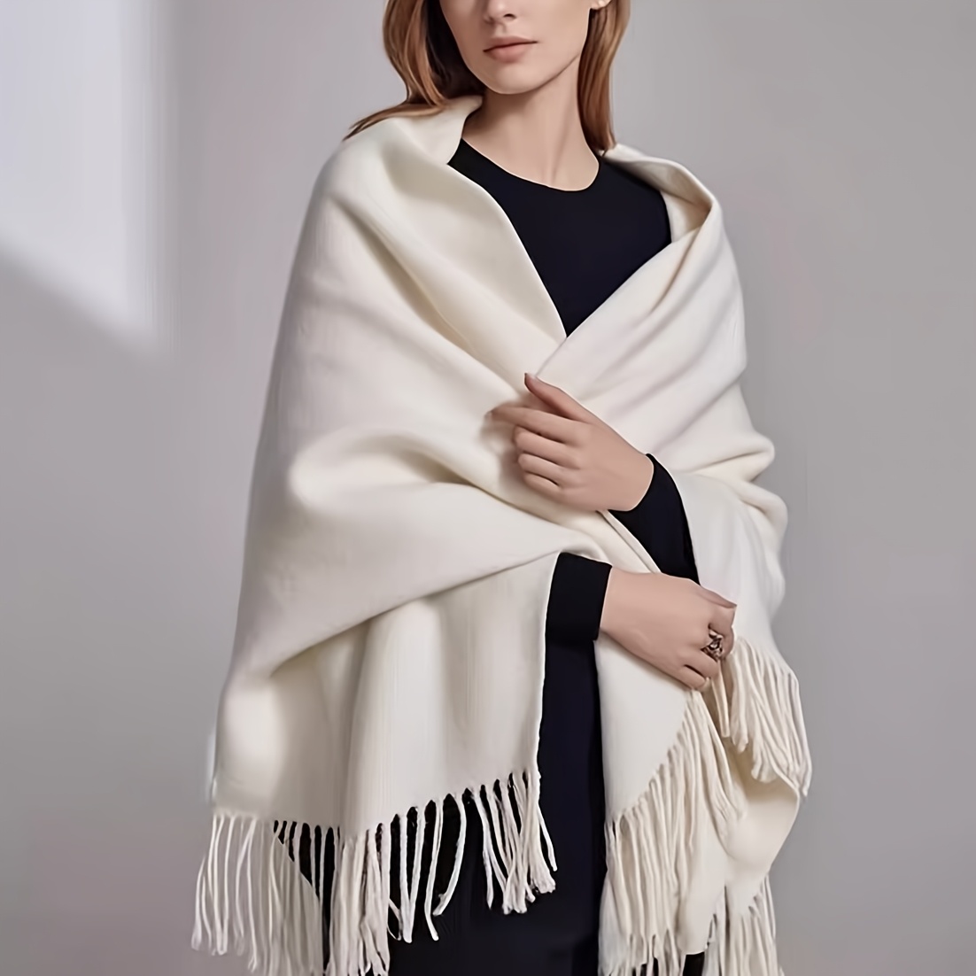 TEMU Damen Wolle Schal Warmer Schal, Wolle Material Zart und -Freundlich, Dick und Warm, Geeignet für Herbst- und Winterausflüge, Ideales Geschenk