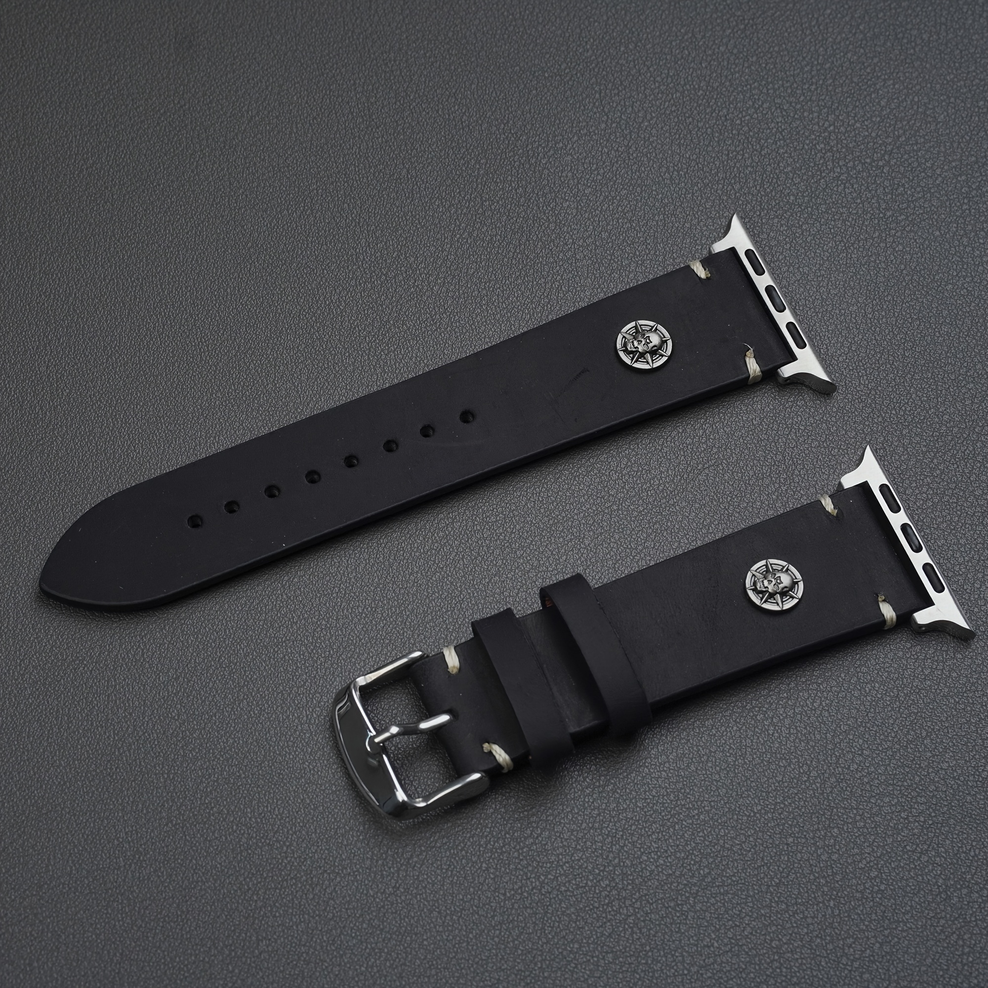 Image of Leather Bands Compatible With For Watch 46mm 45mm 44mm 42mm ( 2 3) 49mm Band Men Women, Vintage Wristband Replacement Band Compatible For Watch For Iwatch Series 10 6 5 4 Se Ultra