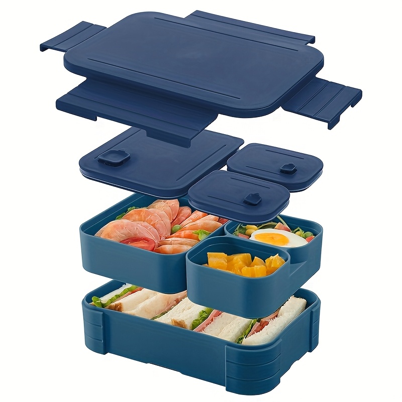 Lunch Box Bento Box, 1pc Leak-proof Lunch Box With 2 Independent Inner Boxes, Lunch Container, Portable Ready-to-eat Lunch Box
