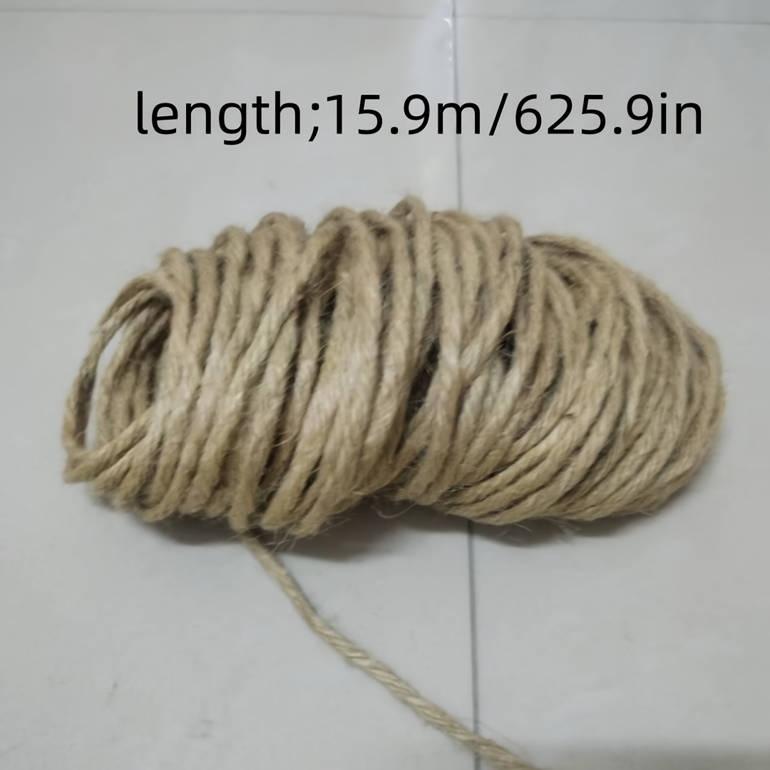 TEMU Corde de jute épaisse de 4 mm, 15,9 mètres de long, corde de jardin résistante et indéchirante, pour le jardinage, les griffoirs pour chats,