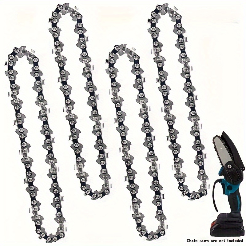 

4pcs Mini Chainsaw Chain Replacement, Chains For Cordless Electric Portable Chainsaw, Durable Carbon Steel Saw Chains For Pruning Shears And Wood Cutting 6 Inches