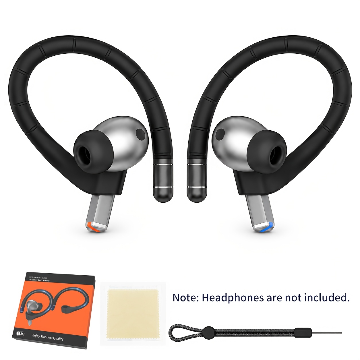 TEMU Anti-slip Ear Hooks For Galaxy Buds 3 Pro (2024) & For Galaxy Buds 3 Fe (2025), | Sports Anti-loss | Memory Titanium Alloy Ear Hooks Compatible