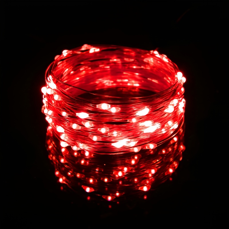 TEMU 60leds 16.4ft 2pcs/set Fairy Light String Led Copper Wire String Light Battery Powered For Bedroom Garden Party Wedding Decoration Birthday
