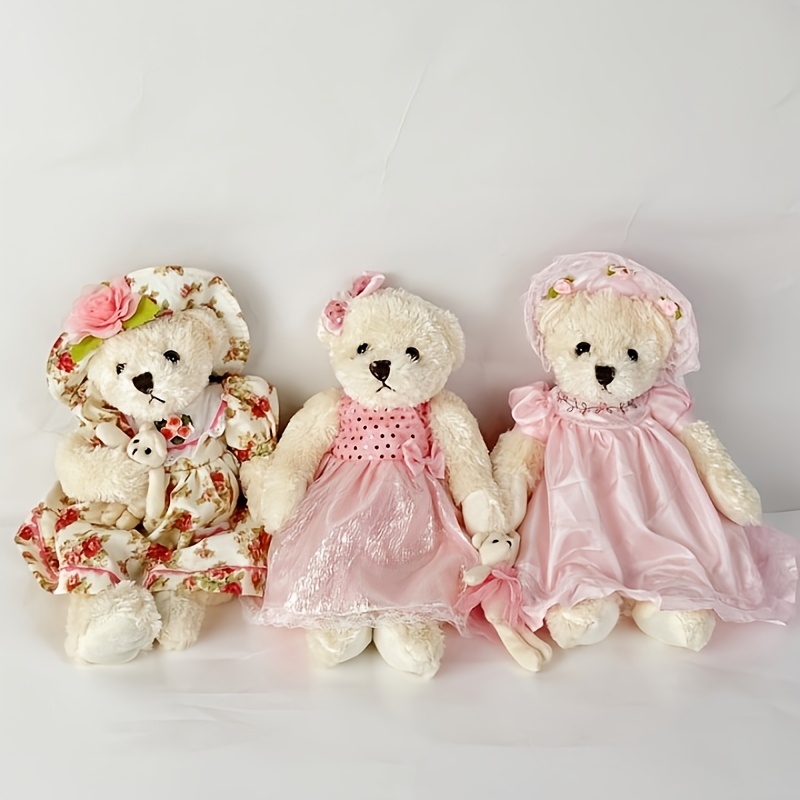 open lace back dress Barbie Pink Quince Teddy Bear – quincesupply main image 1