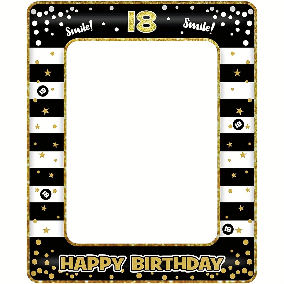 

1pc 18th Birthday Inflatable Frame, Photo Booth Props, Black Golden Birthday Party Inflatable Selfie Photo Frame, Funny Selfie Props Kit, Birthday Party Decoration Family Fun Holiday Supplies