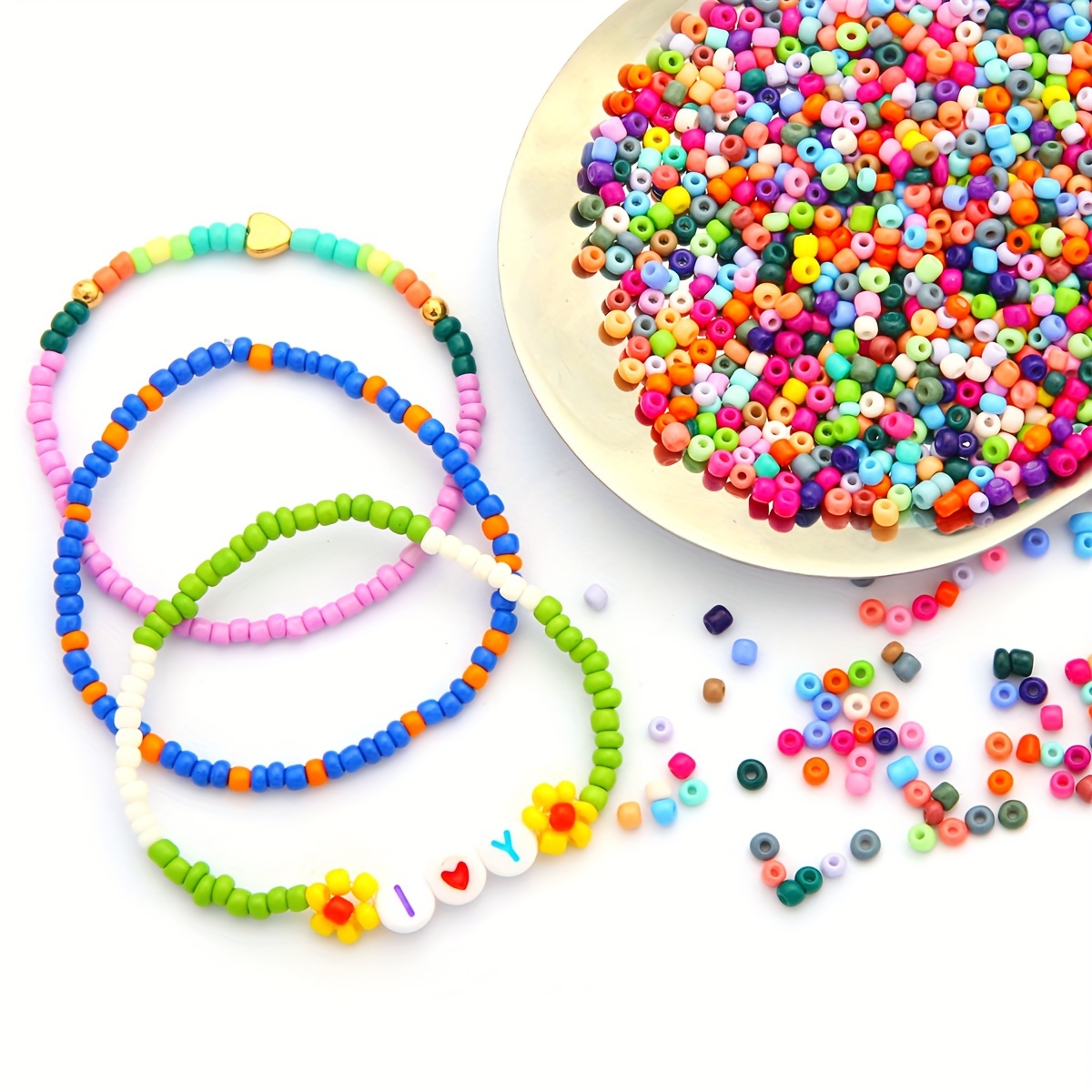 250/620/1000pcs Solid Color Glass Enamel Beads