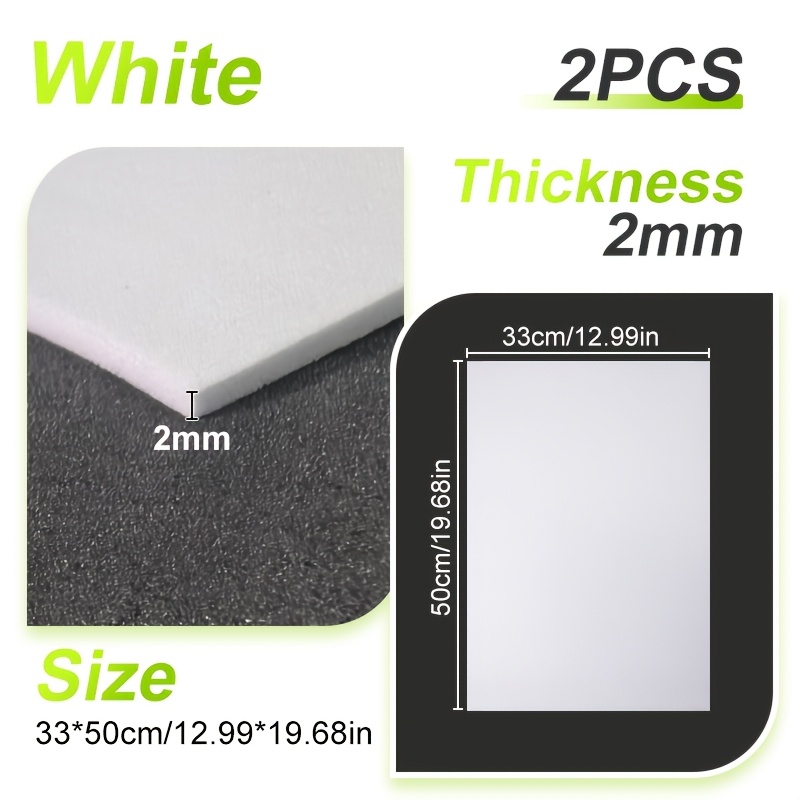 TEMU High-density Eva Foam Board, In Thickness Options: 2mm/6mm/10mm. In Black And White, With Dimensions Of 33cm×50cm. Features A Sturdy Structure,
