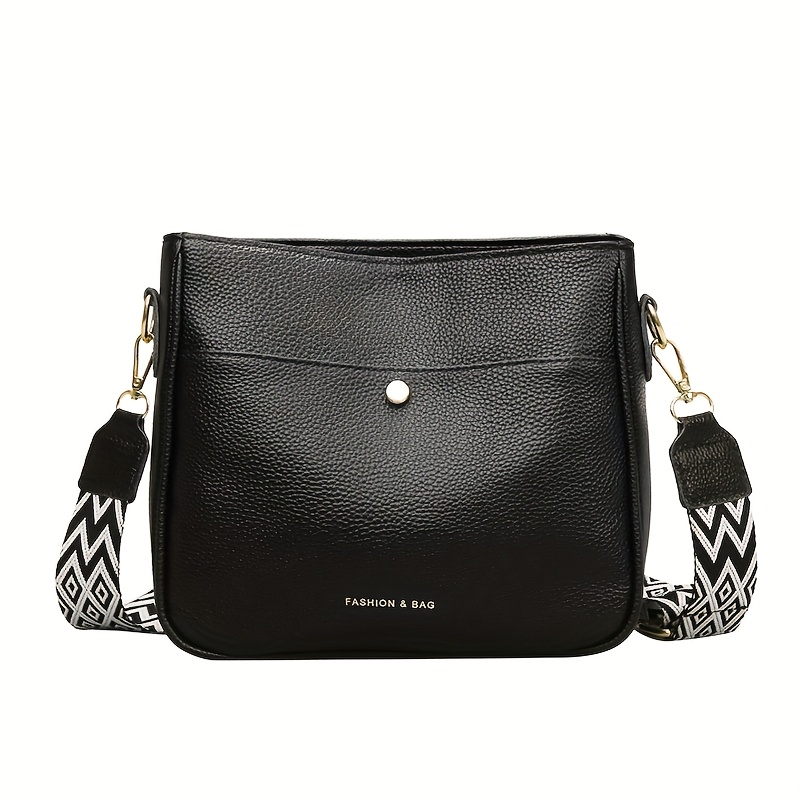 Image of Genuine Leather Women' Top Layer Cowhide New Versatile Large Capacity Commuter Bucket Bag Women's Shoulder Crossbody Bag