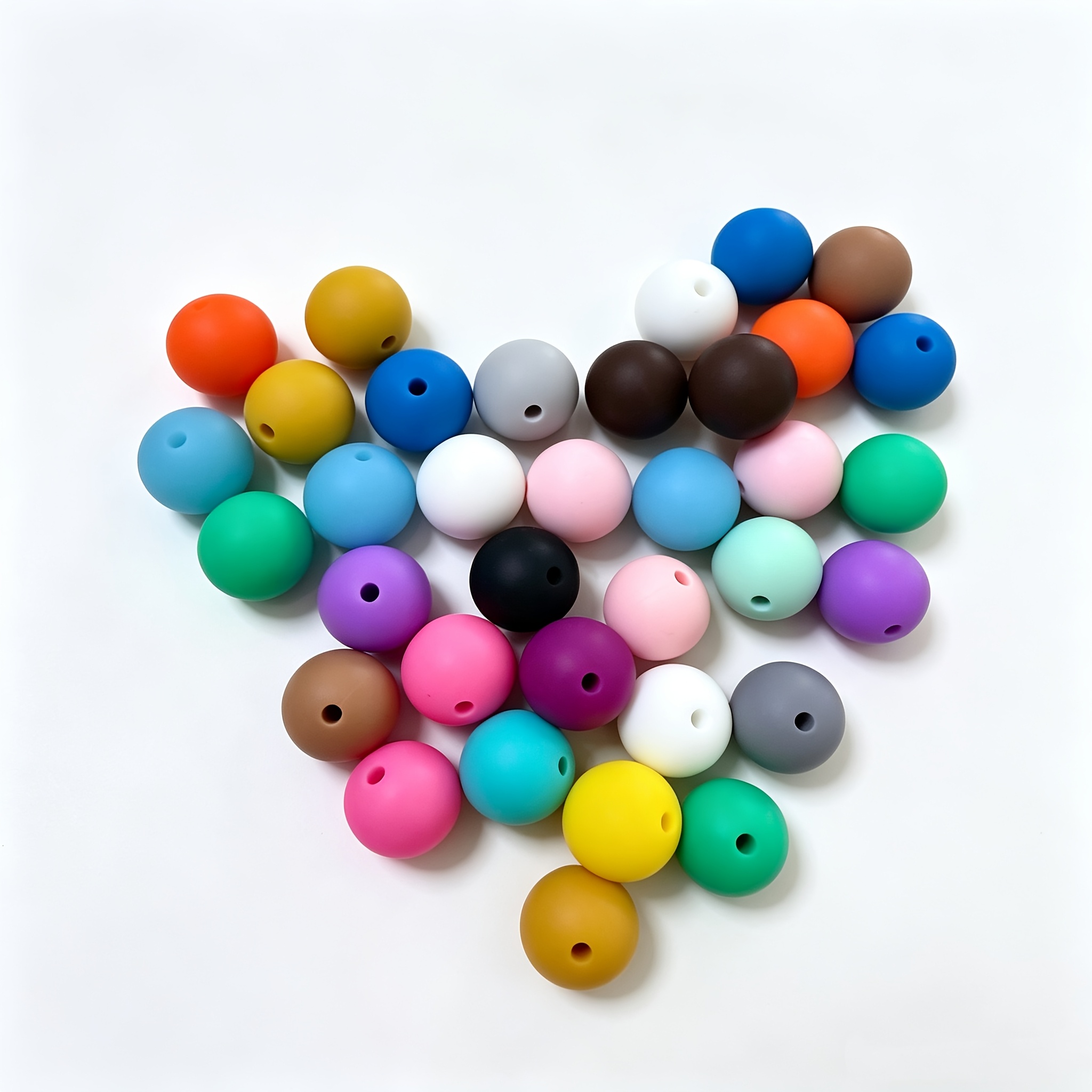 TEMU 35pcs 15mm Silicone Beads For Keychain Making And Bracelet Making, Random Colors Round Silicone Beads For Pens(multicolor)