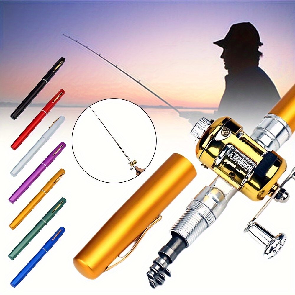 

Portable Mini Small Fishing Rod And Spinning Reel Combos, Compact 38inch Pocket Pen Fishing Pole Telescopic For Raft, River, Lake, Ice Fishing And So On