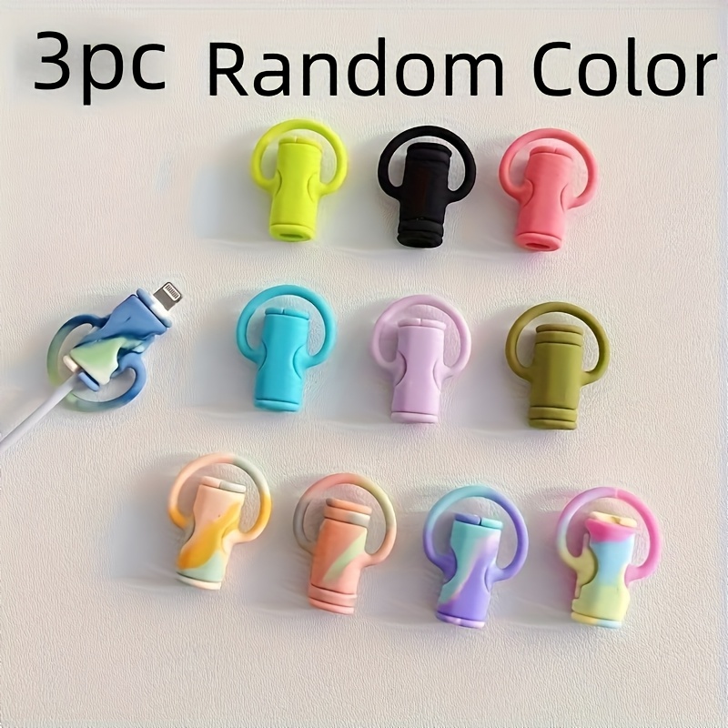 1/3pcs Cable Protector - 2-in-1 Anti-break & Organizer, Suitable For Usb-c/lightning/micro Usb | Durable Threading Design | Random Color