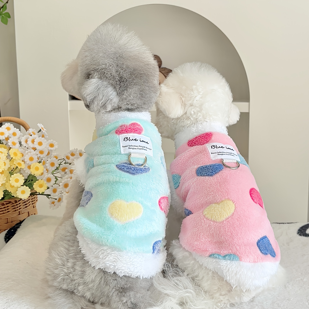 

1pc Dog Vest, Warm Knitted Polyester Pullover, With Print, For Small To Medium Breeds, Hand Washable Pet Clothing For All