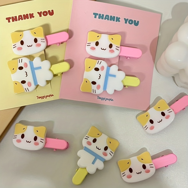 

Anime Magic, Cute Cheese Cat Hair Clip Set - Sweet Acrylic Cartoon Animal Clips For Girls, Side Bangs & Flyaways, Thanksgiving-themed