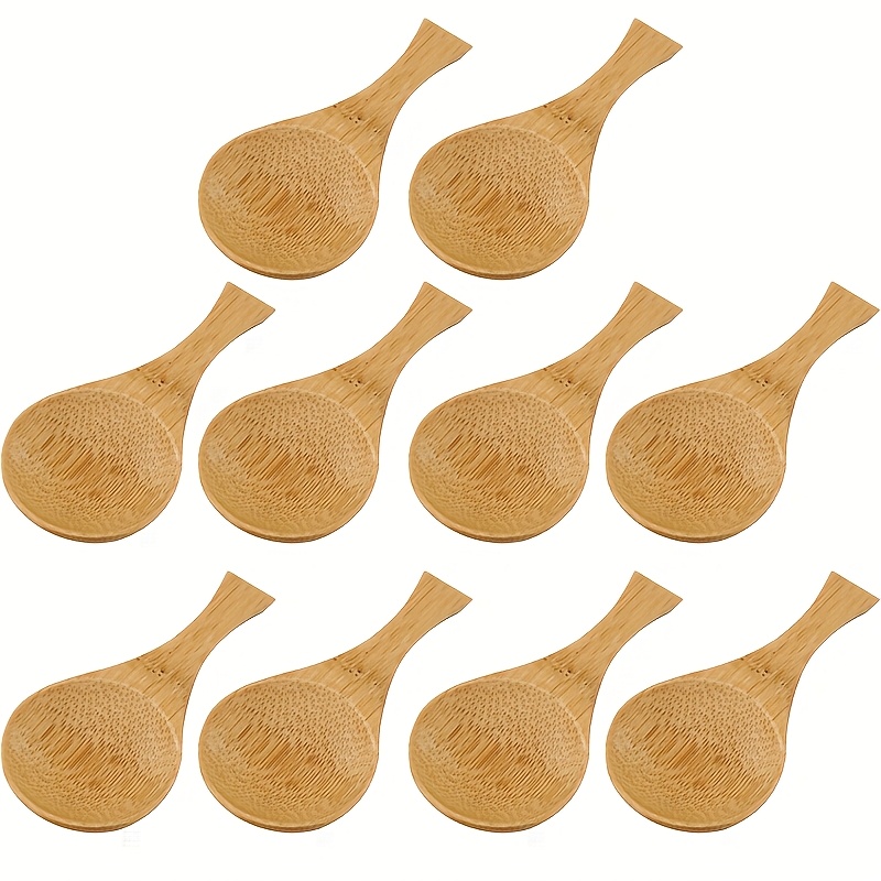 10pcs Bamboo Spoons, Tea Spice Spoons, Kitchen Short Handled Japanese Small Spoons, Practical Kitchen Tableware Set, Best Gifts For Festivals And Birthdays