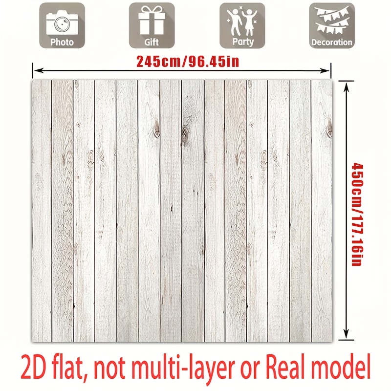 White Wood Plank Floor Mat Photography Backdrop for Newborn Shoots