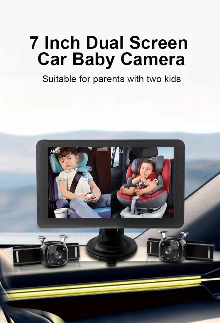 2-Youngsters Youngsters Car Camera for Seat 17.78 cm Single/Dual Screen Display with Two Cameras Easily Install Car Youngsters Camera for Rear Facing Seat details 0