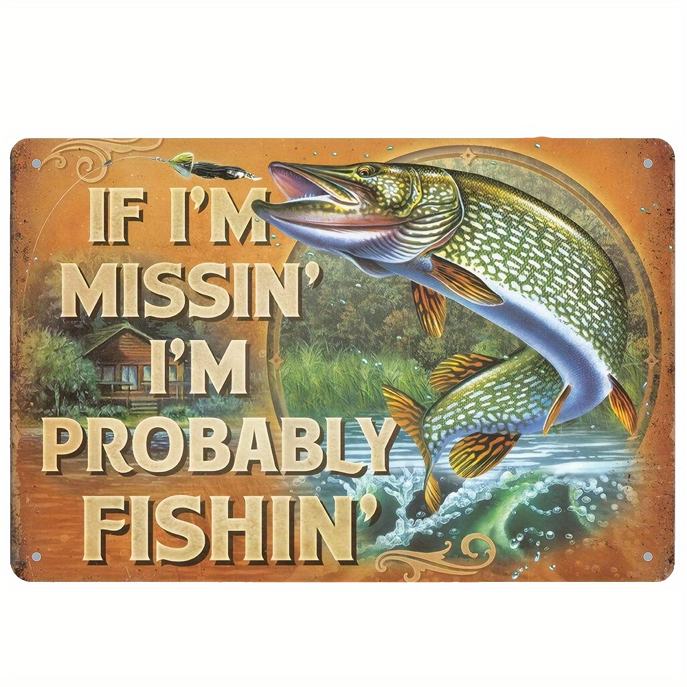 Freshwater Game Fish Tin Sign Vintage Fishing Wall Decor - Temu