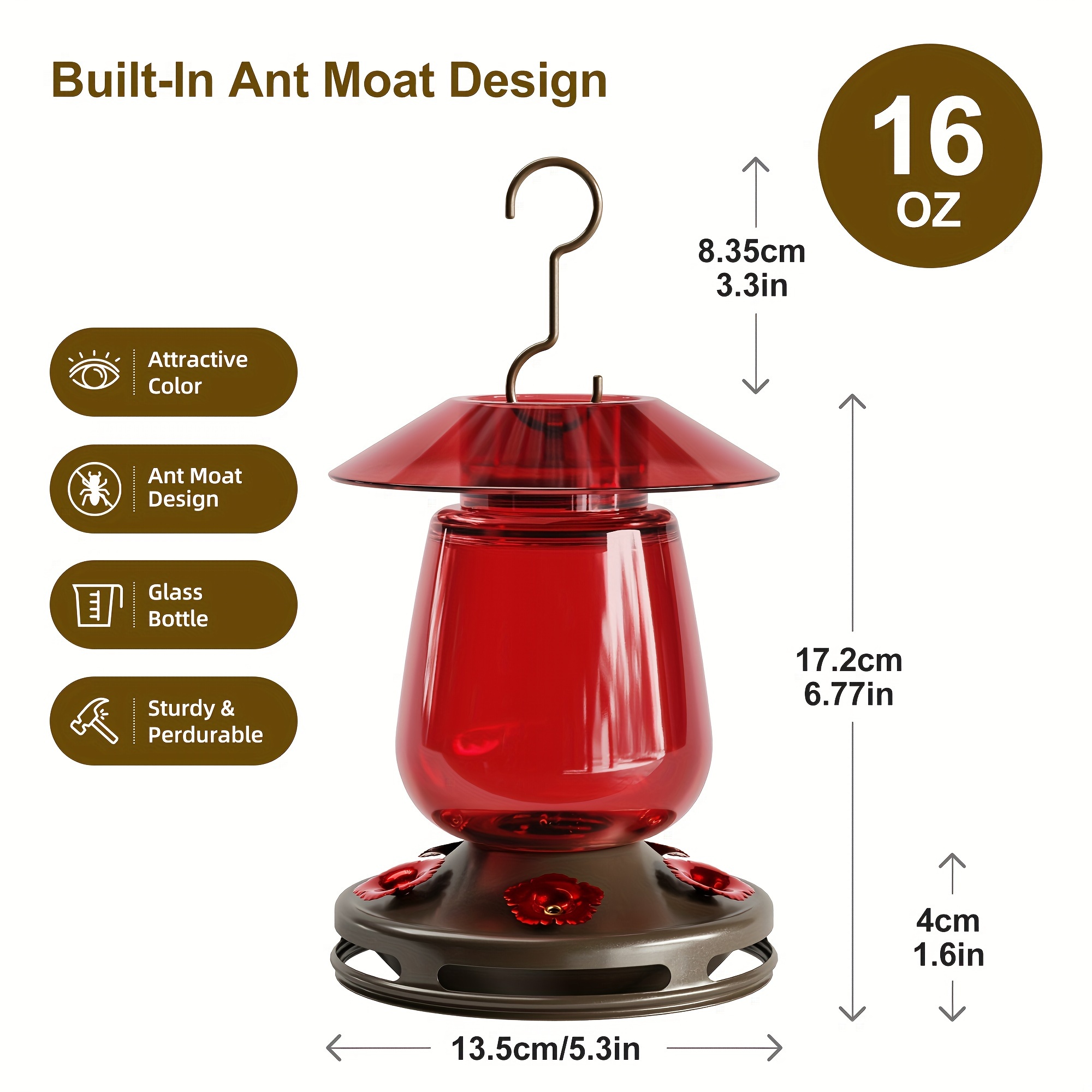 Hummingbird Feeder with Flower Feeding Ports