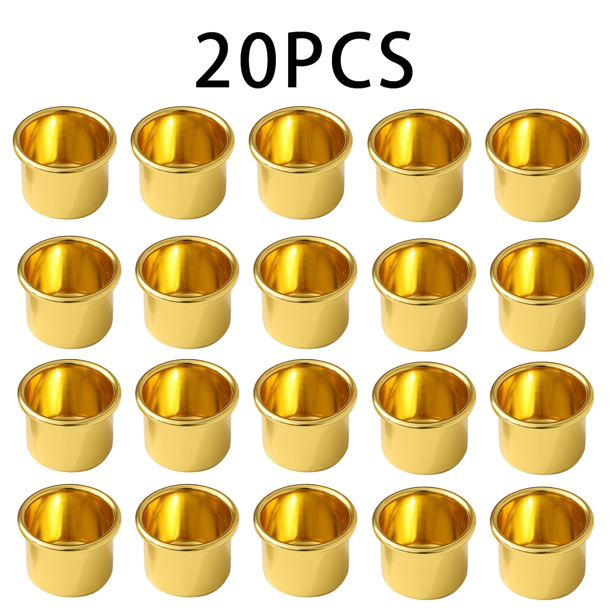 TEMU 5 pezzi/20 pezzi Portacandela in metallo Porta candela Rivestimento per candela da caff癡 in alluminio Protezione anti-gocciolamento per candele