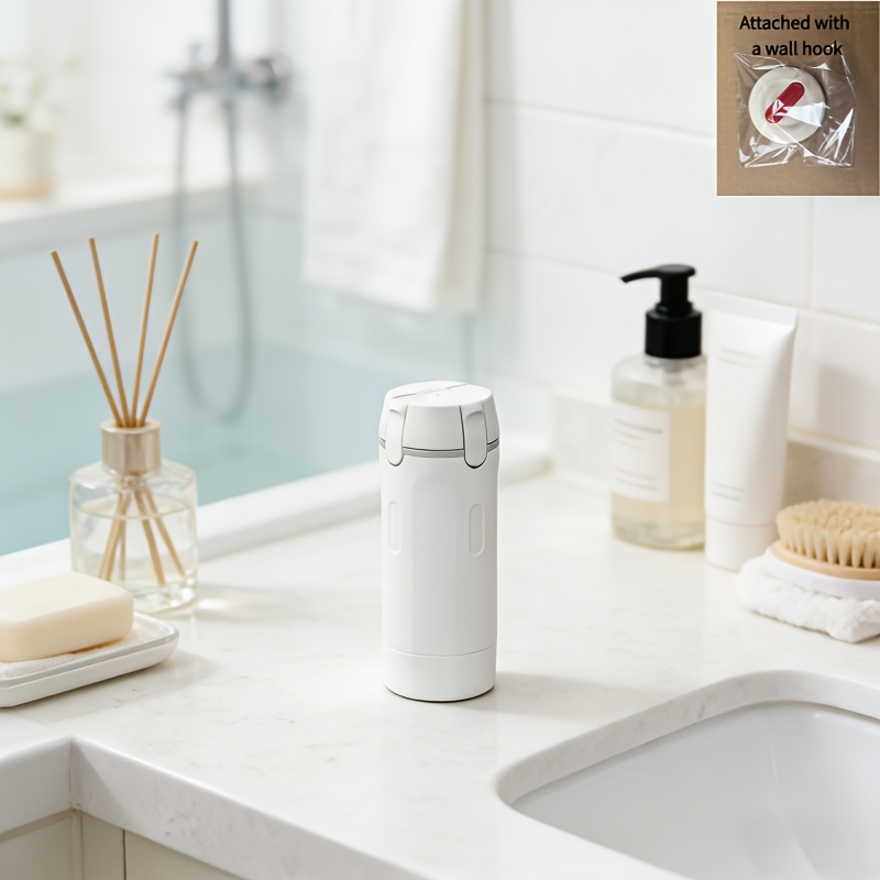 TEMU 4-in-1 Leak-proof Travel Dispenser Bottle Set | Reusable Round Plastic Containers For Shampoo, Conditioner, Body Wash, And Lotion - Compact