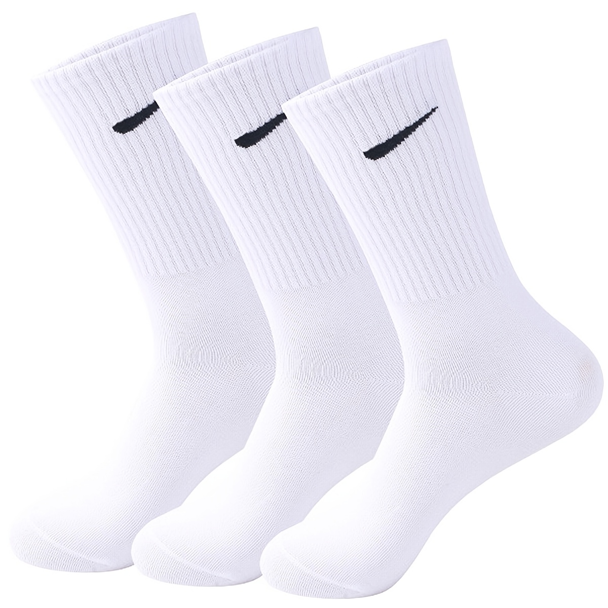 TEMU Pack de 3 de calcetines deportivos blancos, y versátiles, esenciales para atuendos deportivos informales, para todas