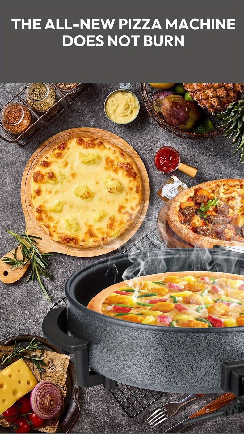 electric hot pot electric   cooking pot frying   oven multi function easy to clean temperature adjustable double tube heating non stick large capacity suitable for pancakes pizza   hot pot etc Product details 2
