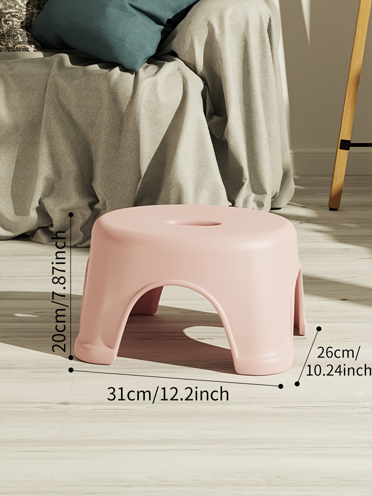 1 thickened stackable sturdy and durable small stool a stylish non slip step stool shoe changing stool   use   bathroom bedroom and living room Product details 8