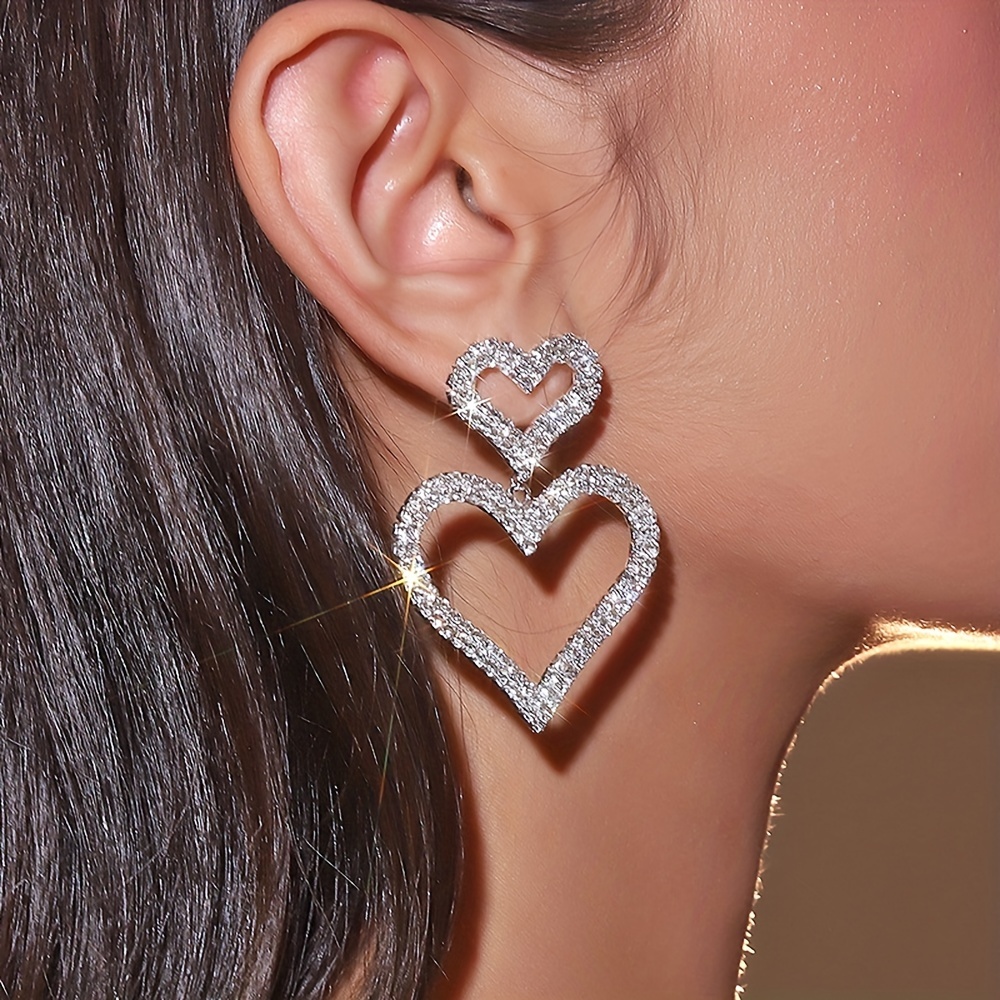 Delicate Heart-shaped Earrings, Versatile Gift
