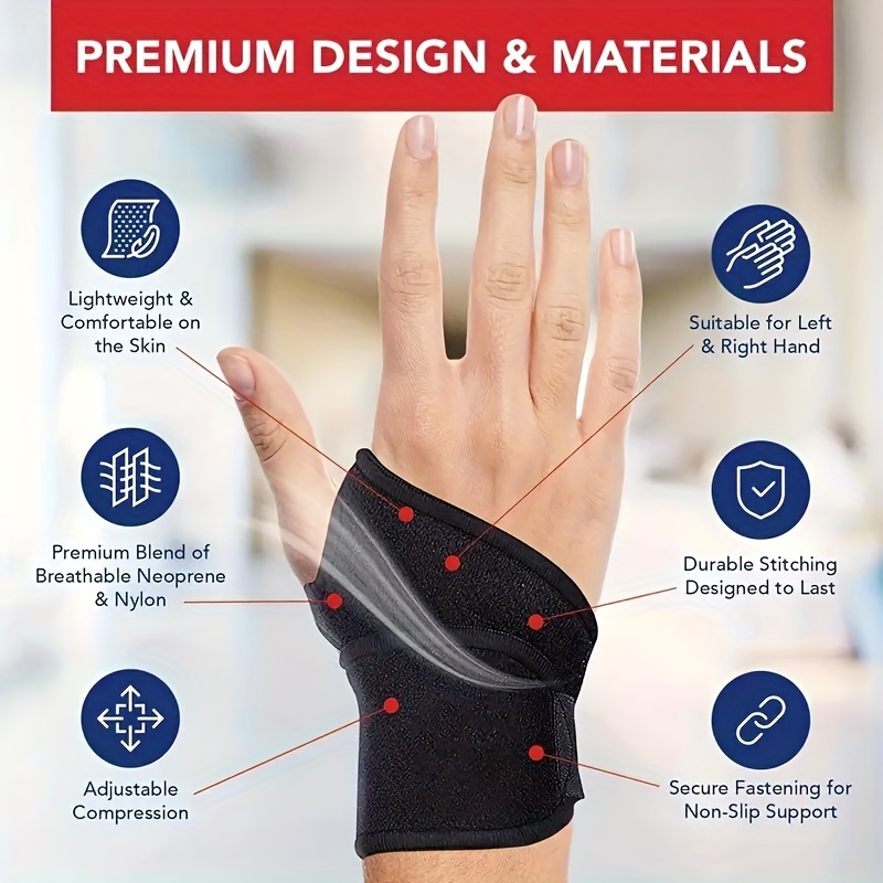 1pc versatile adjustable wrist brace     compression ideal for exercise support in fitness weightlifting   wrist stabilizer for men women details 0